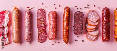 Different sausages and smok...