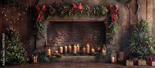 New Year tree fireplace loc...