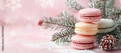 tasty pastry macarons or ma...