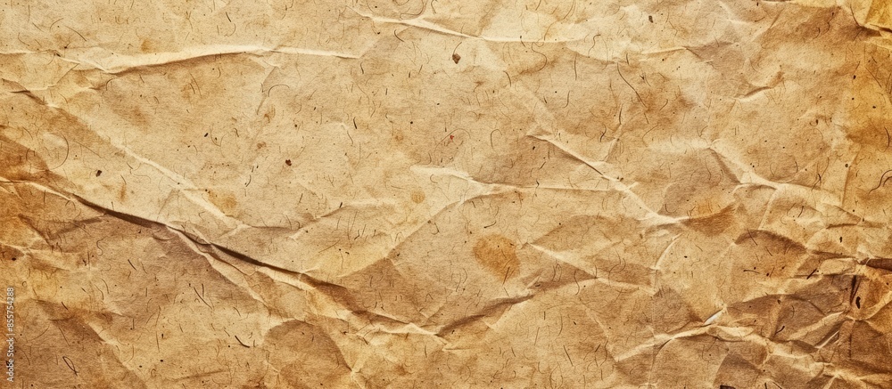 Fototapeta premium Beige recycled craft paper texture as background. Copy space image. Place for adding text or design