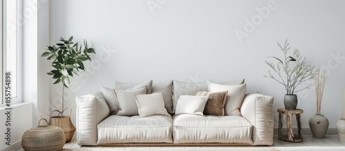 Comfortable sofa with cushi...