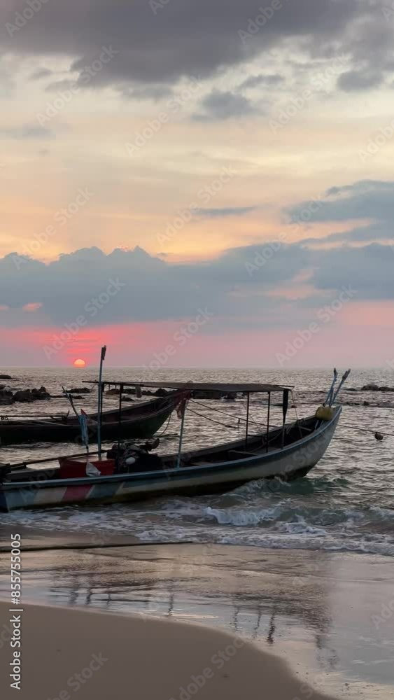 Fishermen boats on the sunset Fishermen boats on the sunset