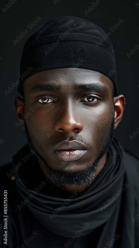 A Muslim man with a determined and focused expression. A Muslim man with a determined and focused expression.