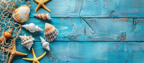 blue wooden background with...