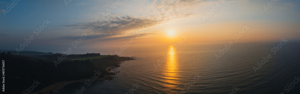 Aerial view of sunrise sea landscape Aerial view of sunrise sea landscape