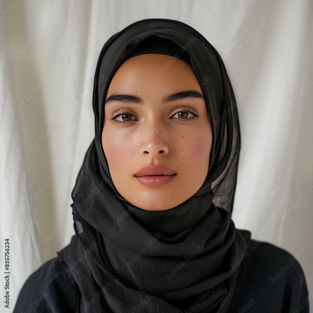 Close-up of a Muslim woman wearing a hijab Close-up of a Muslim woman wearing a hijab