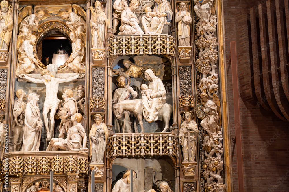 Obraz premium the magnificent Altarpiece of the Santuario de Torreciudad, a spectacular Marian shrine in honor of the Blessed Virgin Mary
