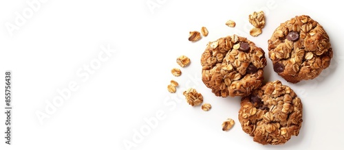 Granola cookie isolated on ...