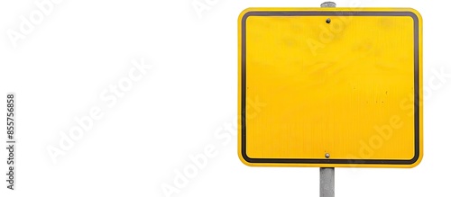 Obraz na płótnie Blank yellow road sign or Empty traffic signs isolated on white background. Copy space image. Place for adding text or design w salonie