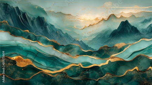 Beautiful Chinese Mountains Landscape Art