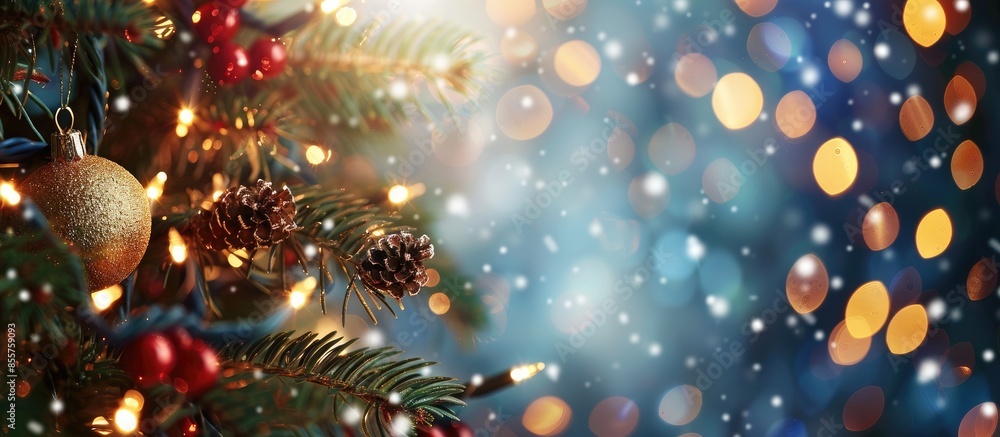 Background blur of Christmas light with bokeh. with copy space image. Place for adding text or design Background blur of Christmas light with bokeh. with copy space image. Place for adding text or design