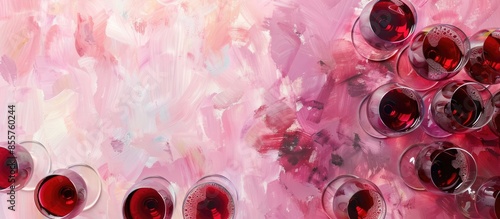 Many glasses of red wine at...