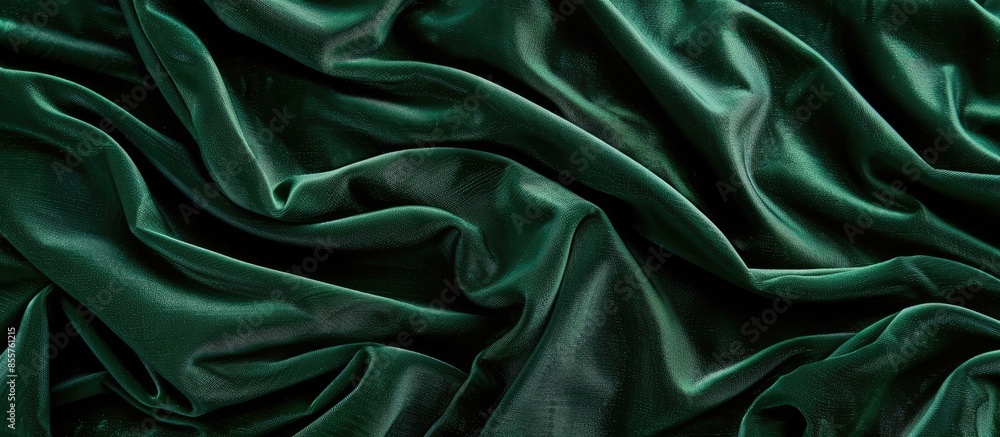 Dark green old velvet fabric texture used as background. Empty green fabric background of soft and smooth textile material. There is space for text. Copy space image. Place for adding text or design Dark green old velvet fabric texture used as background. Empty green fabric background of soft and smooth textile material. There is space for text. Copy space image. Place for adding text or design