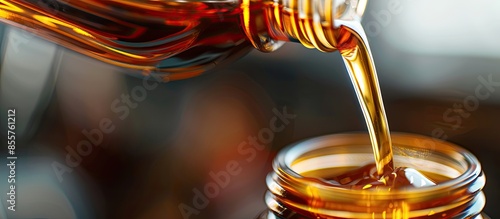 Motor oil pouring, Pouring ...