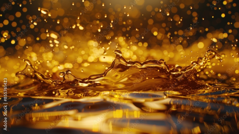 A splash of gold liquid in the air. The liquid is golden and it is splashing. The splash is in the air and it is creating a beautiful and mesmerizing effect A splash of gold liquid in the air. The liquid is golden and it is splashing. The splash is in the air and it is creating a beautiful and mesmerizing effect