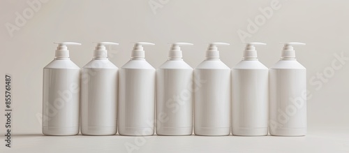 Six white plastic bottles w...