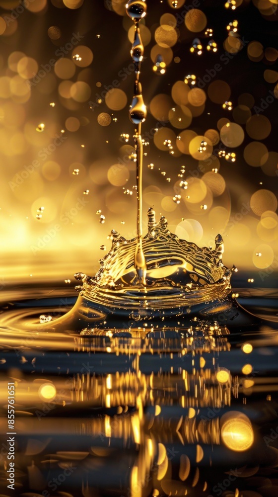 A splash of water with a golden hue. The water droplets are scattered in the air, creating a sense of movement and energy. The image evokes a feeling of freedom and spontaneity A splash of water with a golden hue. The water droplets are scattered in the air, creating a sense of movement and energy. The image evokes a feeling of freedom and spontaneity