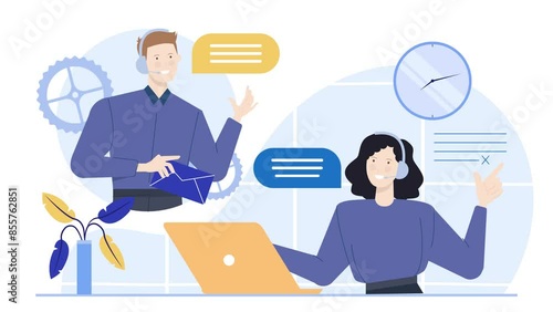 customer service illustration concept business animated video