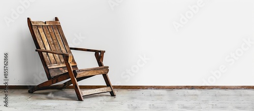 Old wooden long chair isola...