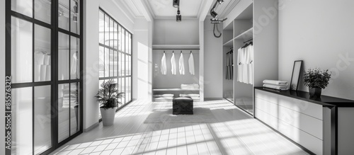 fitting room in a modern in...