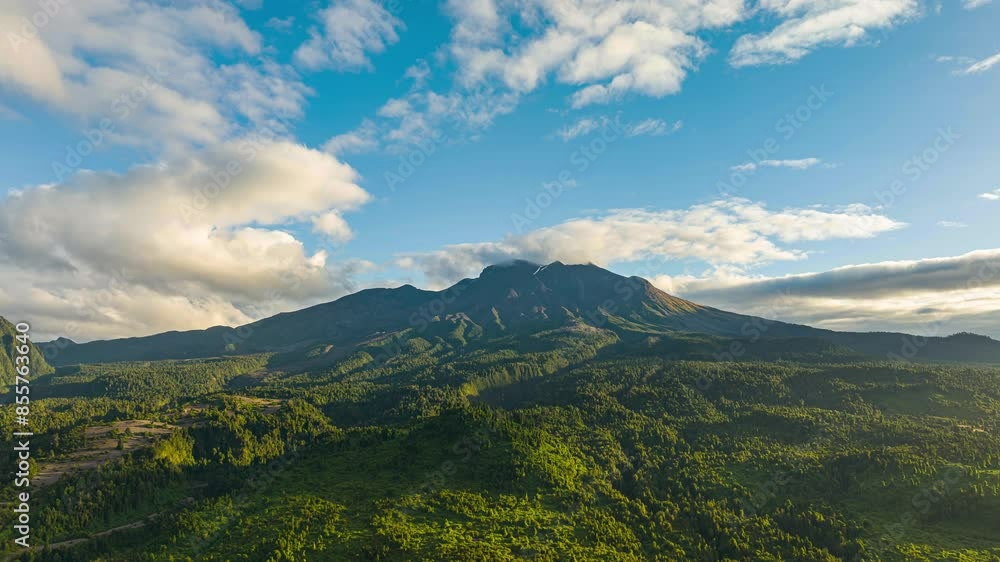 Aerial Time lapse Of Clouds Over Calbuco Volcano. Push Forward Shot Aerial Time lapse Of Clouds Over Calbuco Volcano. Push Forward Shot
