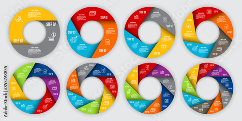 Infographic circle pie chart template diagrame. Business concept for presentation. photo