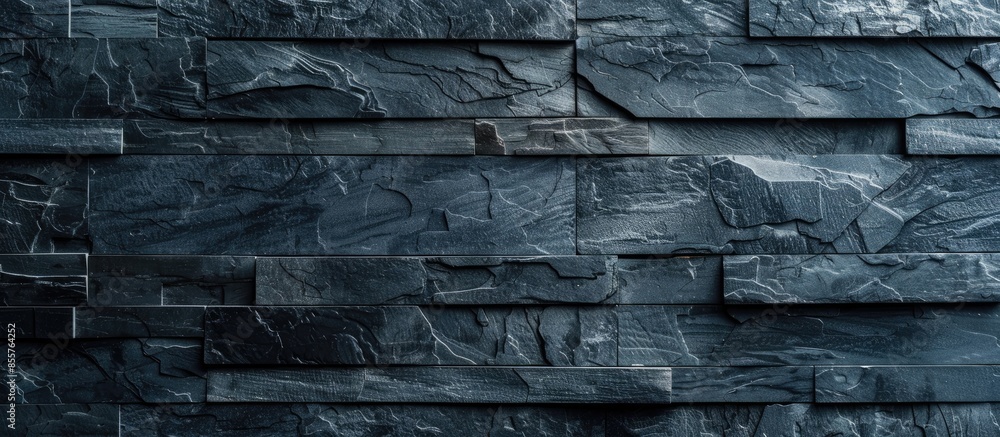dark Azul grey exterior stone wall cladding, ceramic elevation wall tiles, natural stones, strips liner decor interior and exterior, natural light and shadow effect, backdrop blank space dark Azul grey exterior stone wall cladding, ceramic elevation wall tiles, natural stones, strips liner decor interior and exterior, natural light and shadow effect, backdrop blank space
