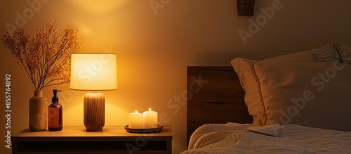 Lamp on bedside table inter...