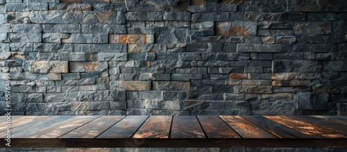 Modern stone brick wall bac...