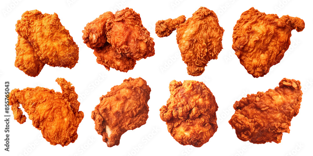 Crispy fried chicken food png cut out element set Crispy fried chicken food png cut out element set