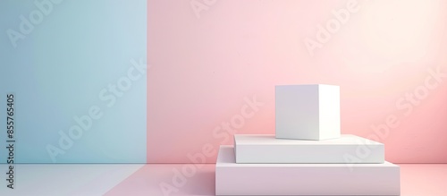 White cube box with top cov...