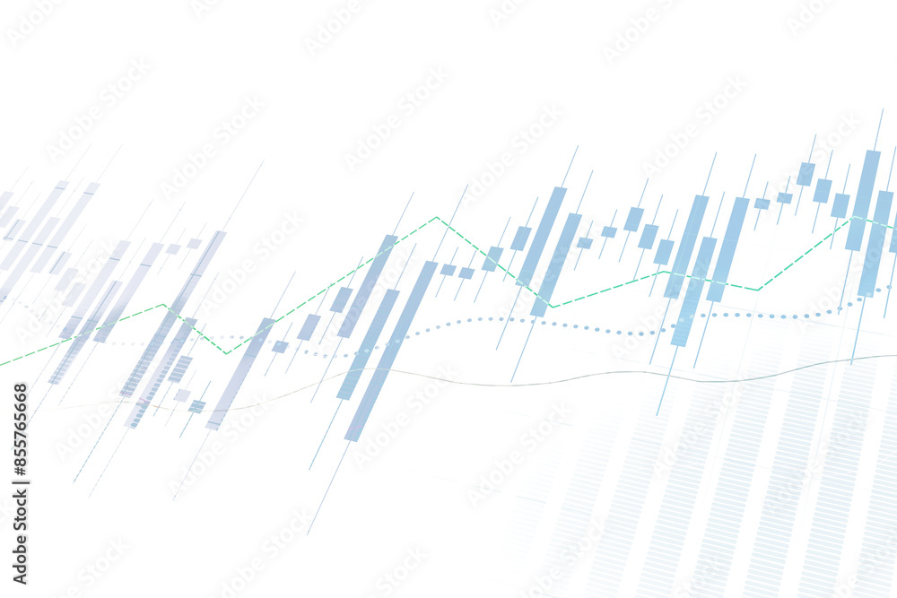 Abstract financial chart with uptrend line graph and bar chart elements on a light blue and white background, concept of stock market analysis Abstract financial chart with uptrend line graph and bar chart elements on a light blue and white background, concept of stock market analysis