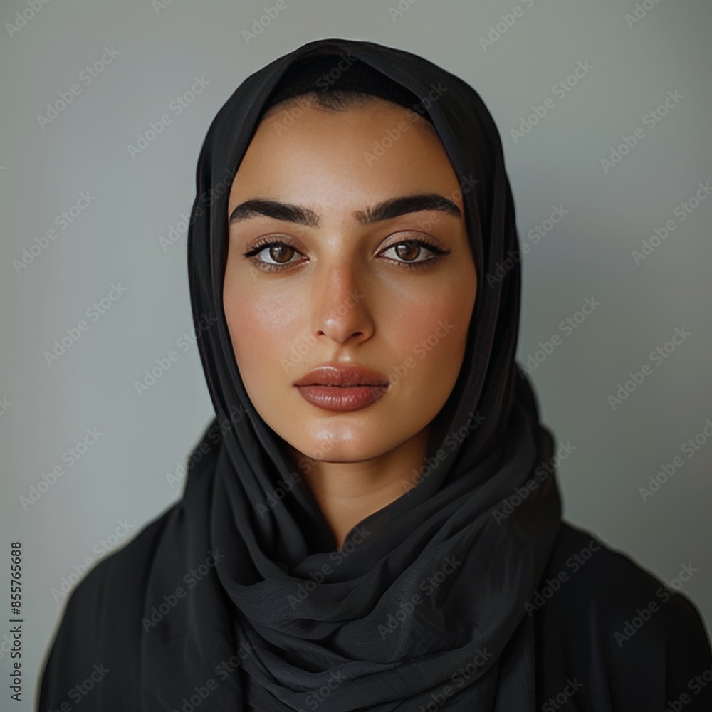 Simple portrait of a Muslim woman wearing a hijab Simple portrait of a Muslim woman wearing a hijab