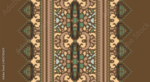 Navajo tribal seamless pattern. Native American ornament. Ethnic South Western decor style. Boho geometric ornament.