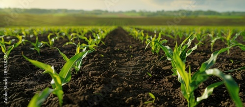 Agriculture shot: rows of y...