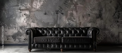 Leather couch in furnished ...