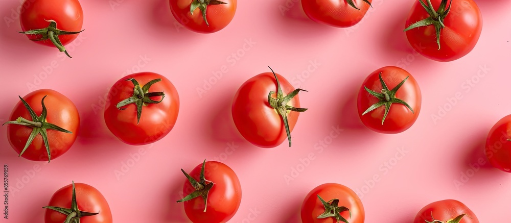 Red tomatoes can be used as background pastel background. with copy space image. Place for adding text or design Red tomatoes can be used as background pastel background. with copy space image. Place for adding text or design