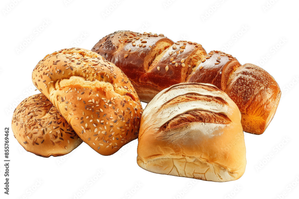 Assortment of Freshly Baked Bread isolated on transparent background png Assortment of Freshly Baked Bread isolated on transparent background png