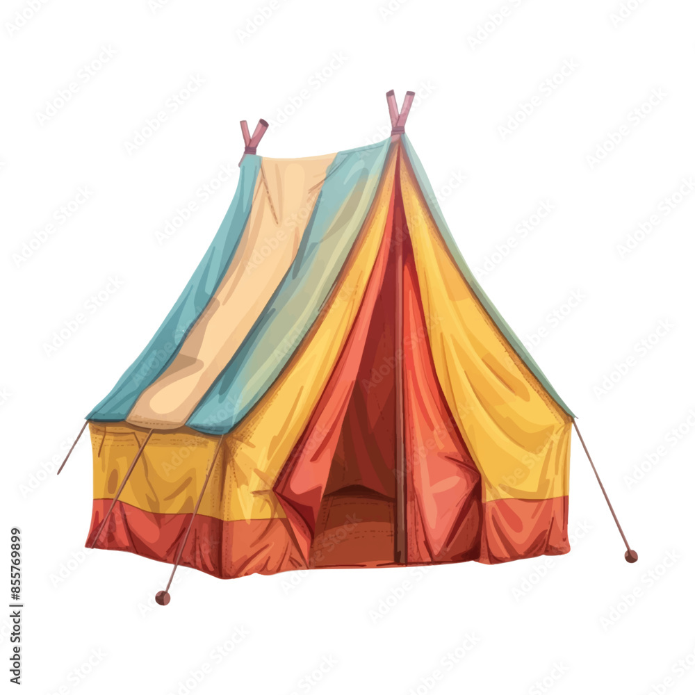 Tent in the form of a cute icon isolated on white background. Tent in the form of a cute icon isolated on white background.