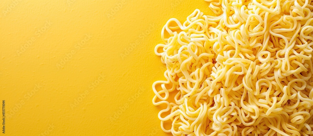 Obraz premium Dried noodles with pastel background Texture Food. with copy space image. Place for adding text or design