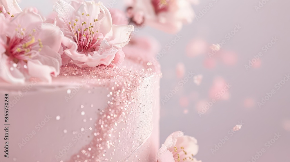 A beautifully indulgent pink cake A beautifully indulgent pink cake