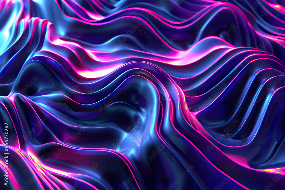 Obraz premium Beautiful texture surface neon wave, design natural abstract background