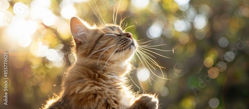 Cat sitting in the sun and ...