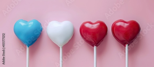 White, blue and red heart s...