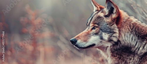 wolf Isolated on pastel bac...