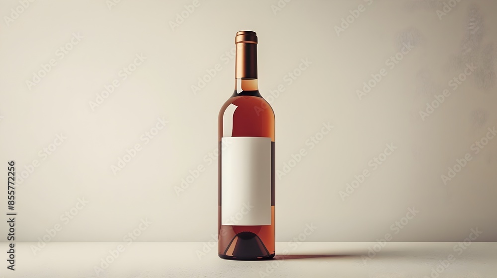 Sleek and Stylish Wine Bottle with Modern Label on Minimalist Background Sleek and Stylish Wine Bottle with Modern Label on Minimalist Background