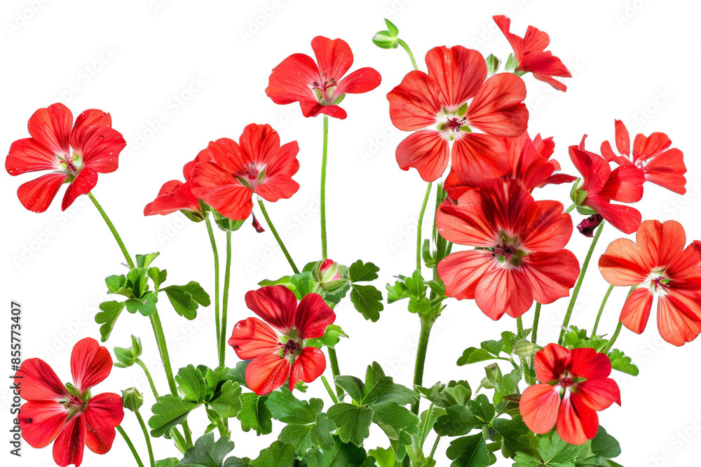 Red Geranium Flowers isolated on transparent background png Red Geranium Flowers isolated on transparent background png