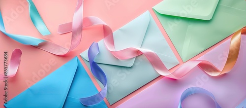 The envelopes with colorful...