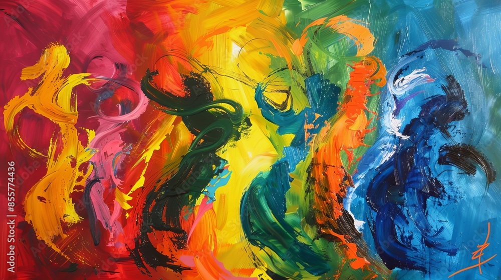 7 Expressive dance scene vivid motion bold strokes bright hues 7 Expressive dance scene vivid motion bold strokes bright hues