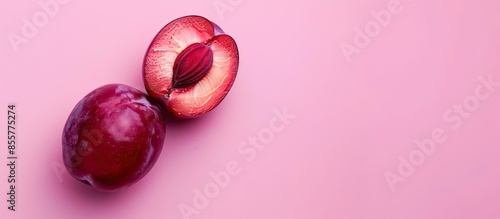 Red plum fruit Isolated on ...